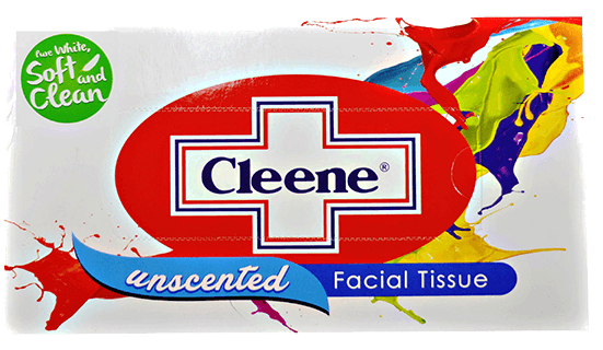 Cleene Facial Tissue Splatter 190 Pulls (front View)