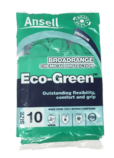 Ansell Eco Green Chemical Protection Size 10