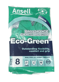 Ansell Eco Green Chemical Protection Size 8