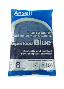 Ansell Superfood Blue Lightweight Size 8