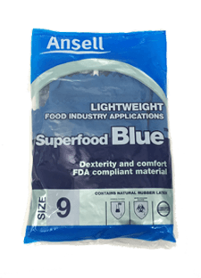 Ansell Superfood Blue Lightweight Size 9