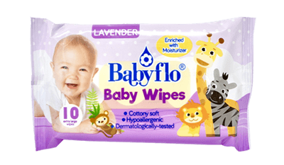 Babyflo Baby Wipes Lavender 10