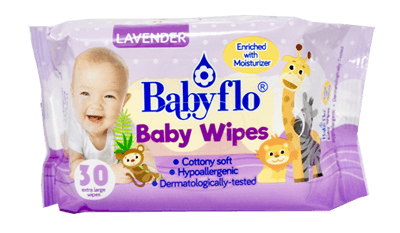 Babyflo Baby Wipes Lavender 30