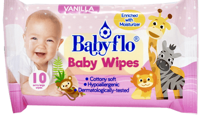 Babyflo Baby Wipes Vanilla 10s