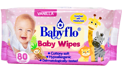 Babyflo Baby Wipes Vanilla 80s