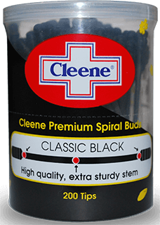 Cleene Premium Cotton Spiral Black Tips