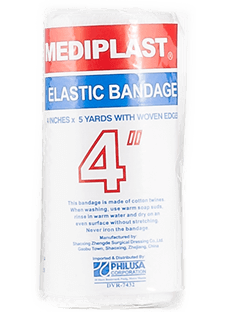 Mediplast Elastic Bandage 4 Inches X 5 Yards White