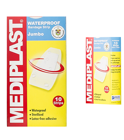 Mediplast Waterproof Plastic Strips Jumbo 10s