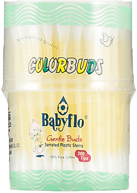 Babyflo Color Buds Can Plastic Yellow 200tips