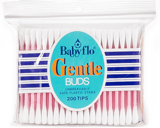 Babyflo Gentle Buds Plastic Pink 200tips