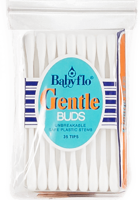 Sku12 Babyflo Gentle Buds Plastic White 36tips